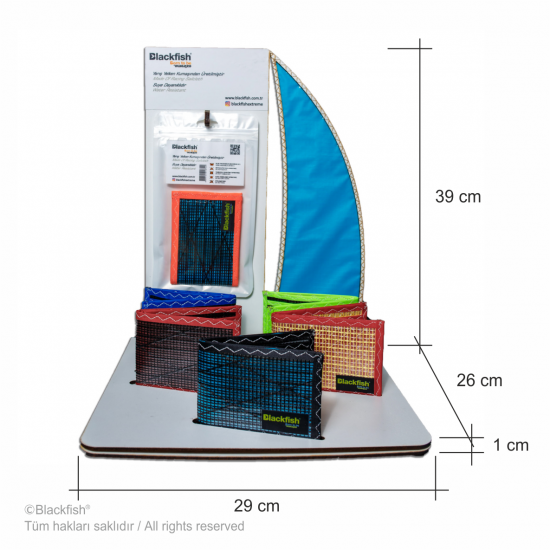 Race Sail Wallet Product Stand Display