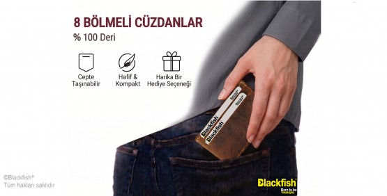 8 Bölmeli Deri Cüzdanlar