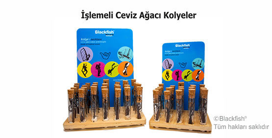 İşlemeli Ceviz Ağacı Kolyeler