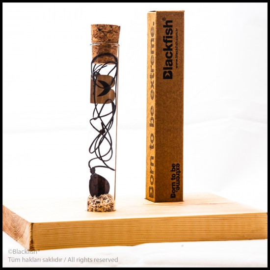 İşlemeli Ceviz Ağacı Kolye Deniz Serisi 